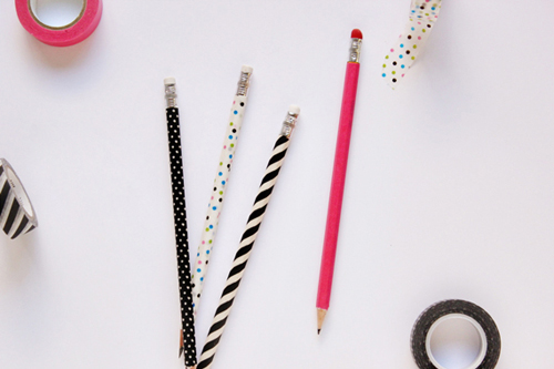 Your pencils need a little something extra..how about some washi tape? 