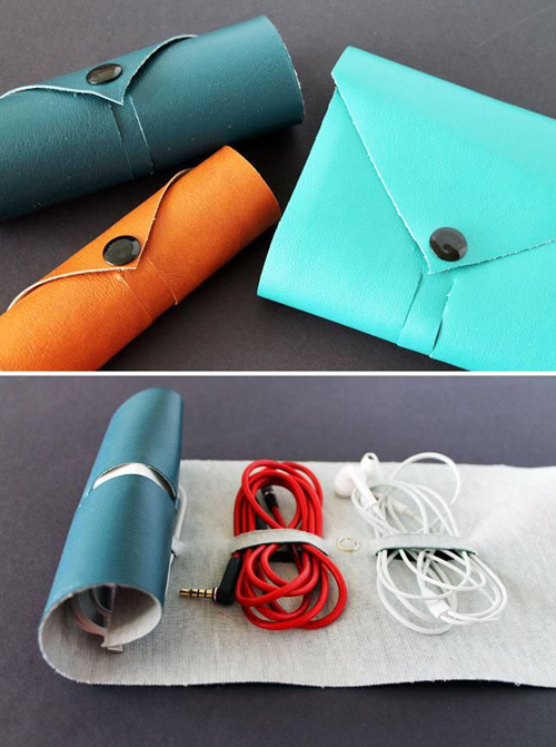 A Fashionable Way to Roll Up Your Cords. Via