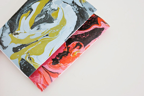 These marbled notebooks are stunning! They are a bit more advanced crafting, but definitely worth the work. Via