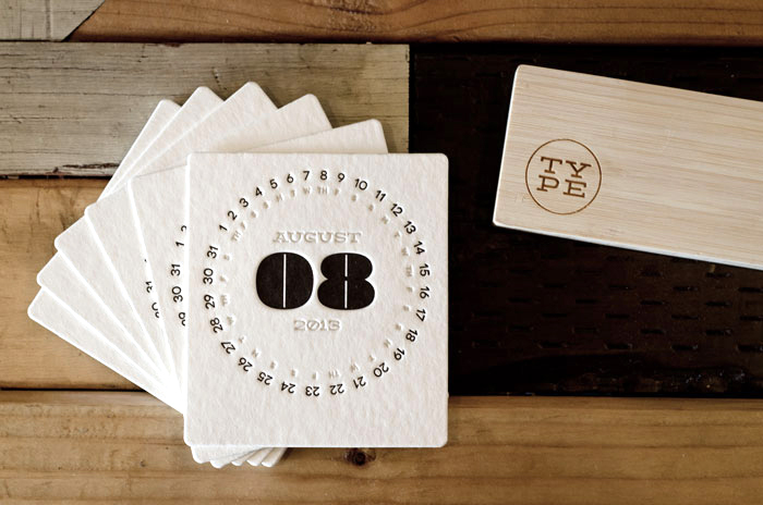 Type Letterpress Desk Calendar 5 Design Paper