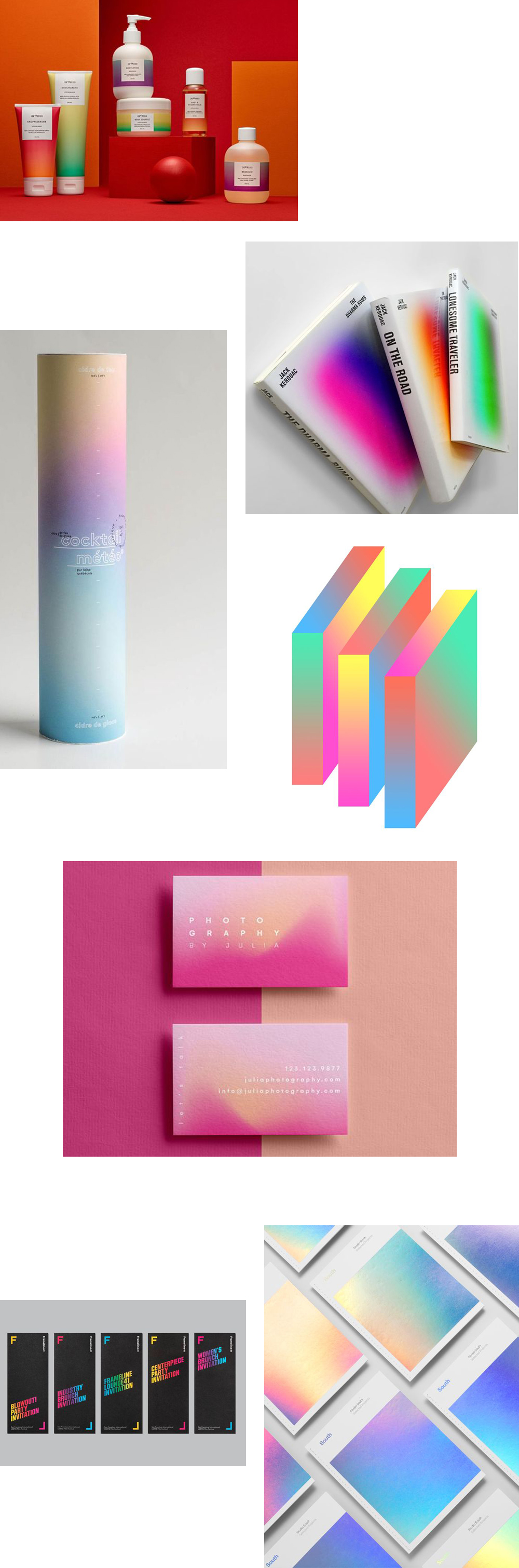 gradient trend in paper, branding and packaging