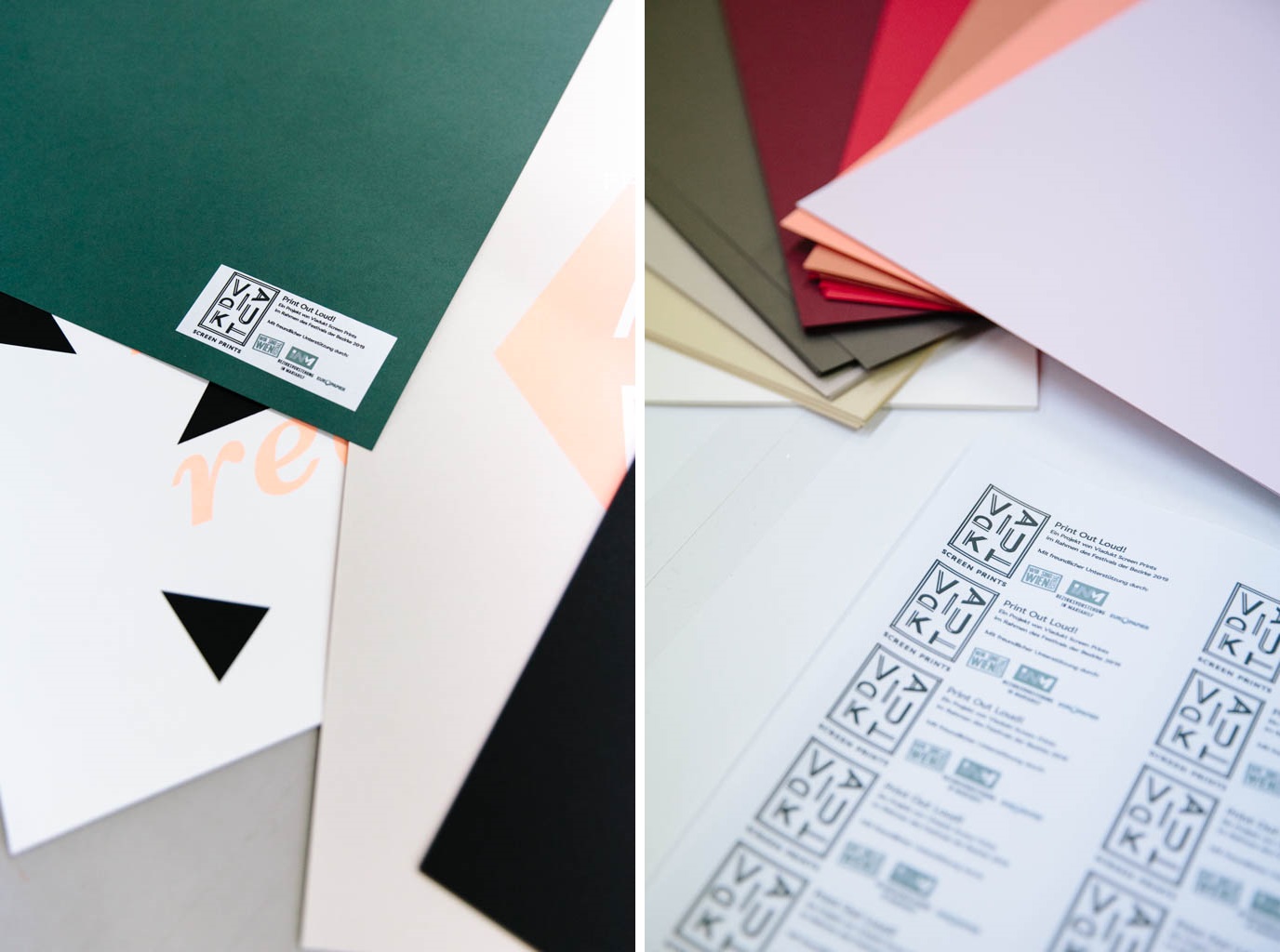 Color Style papers and labels for posters at Viadukt