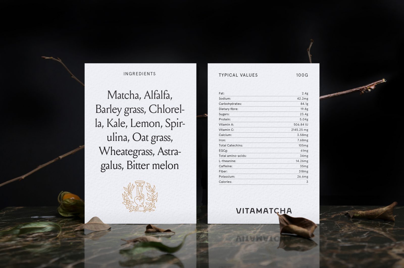Fashionable Health Drink Vitamatcha Identity by Commercial Magic