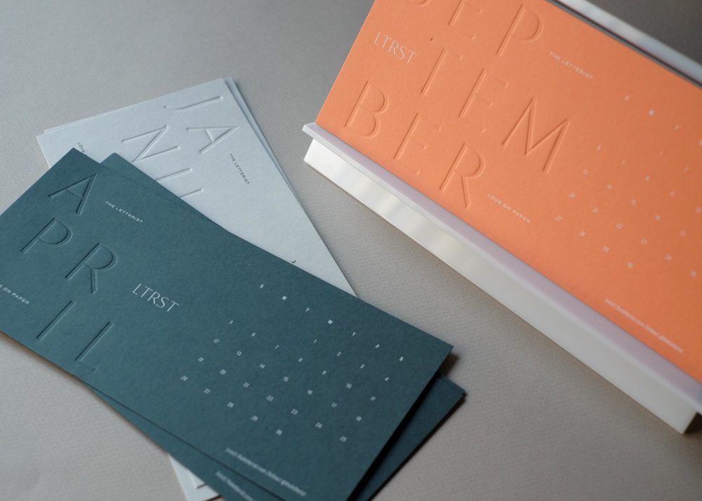 Love is Paper 2020 Letterpressed Calendar by the The Letterist