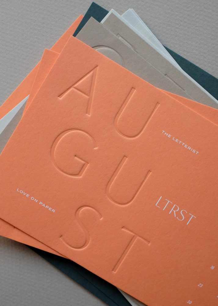 Love is Paper 2020 Letterpressed Calendar by the The Letterist