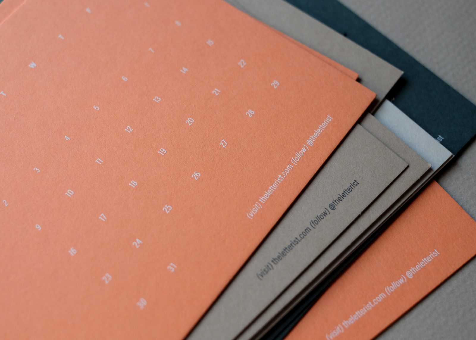 Love is Paper 2020 Letterpressed Calendar by the The Letterist