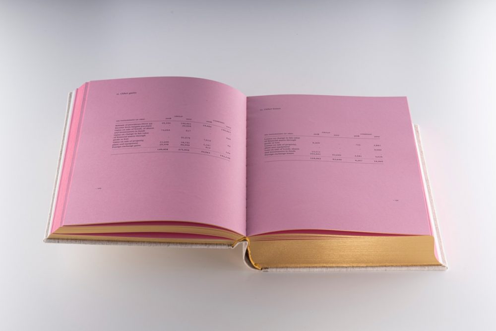 A Pink & Gold Annual Report Inspired by the Financial Times