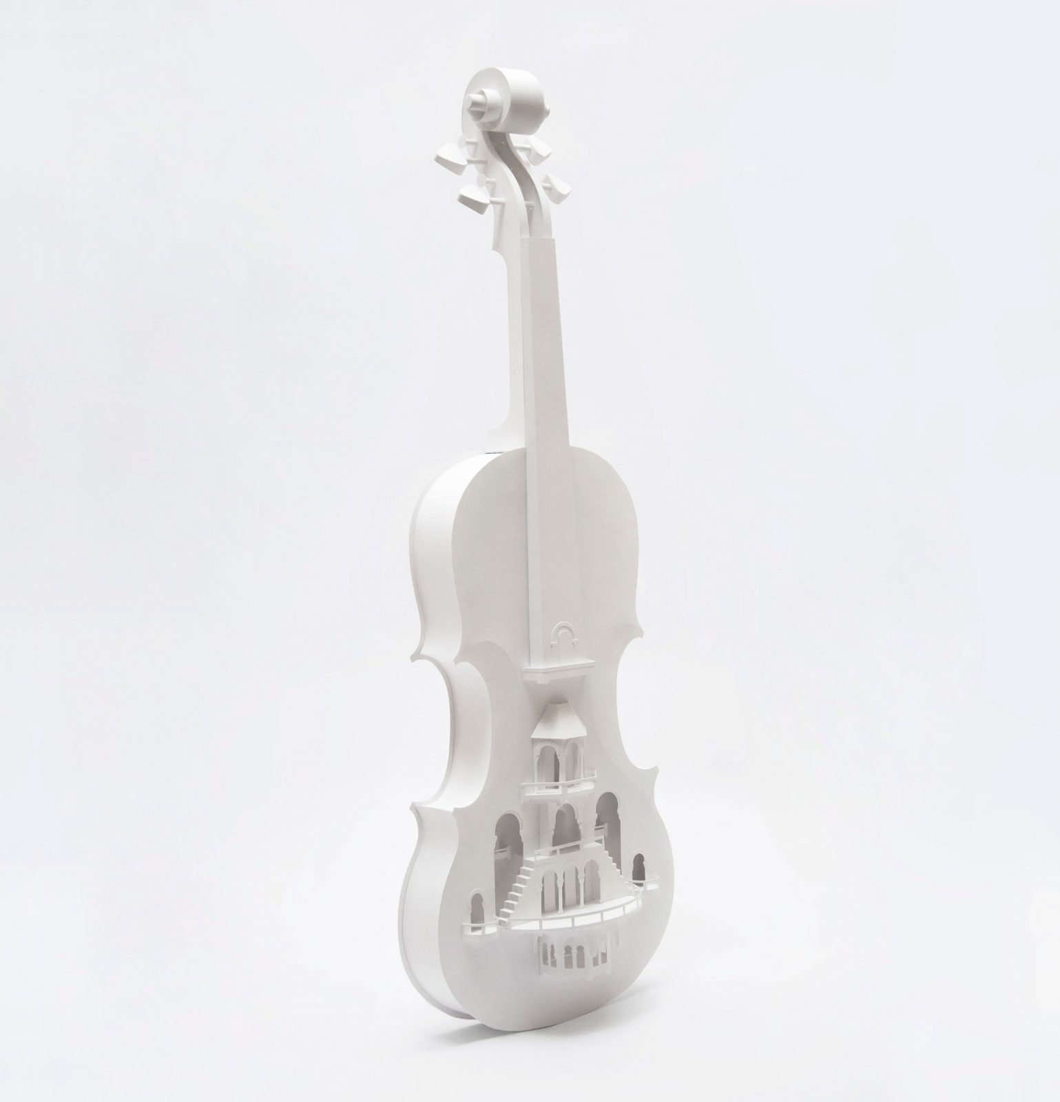 Violin City Paper Sculpture by Pratìc Studio