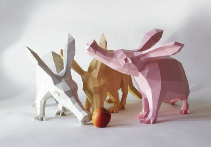 Geometric Paper Animal Sculptures and DIY Kits by Paperwolf
