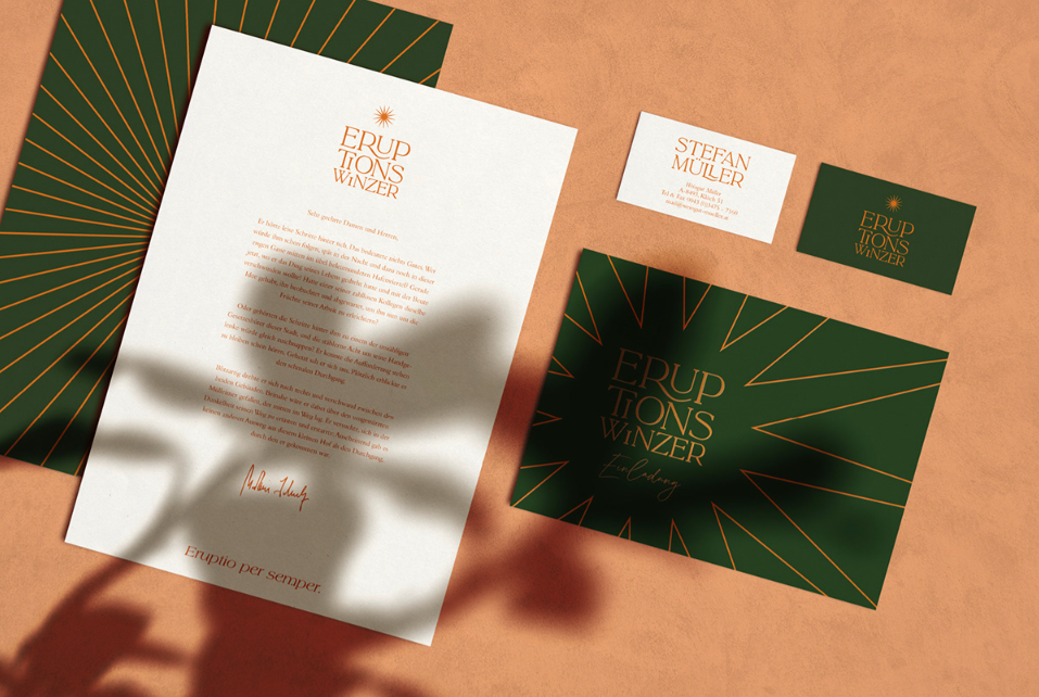 Eruptionswinzer Visual Identity Concept by Anna Haury Packs a Punch