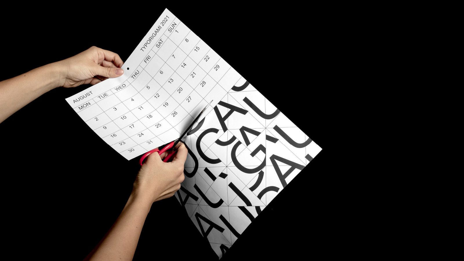 Typorigami Calendar 2021 invites the user to play, with each month including a new origami to try