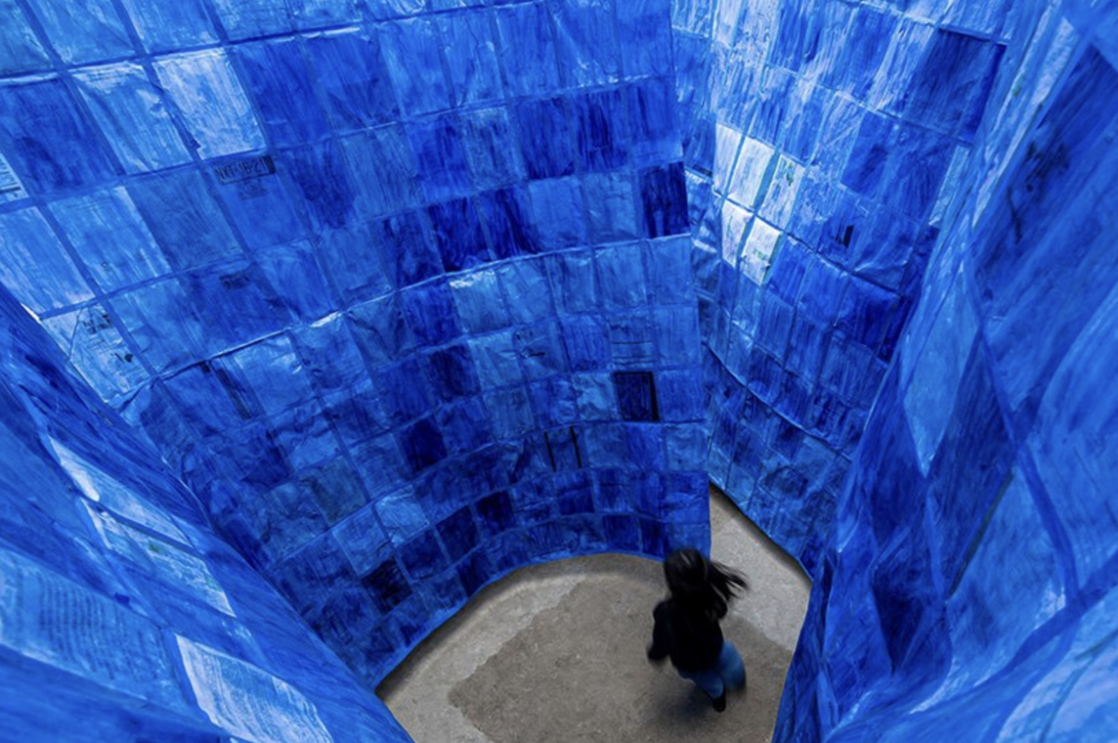 Architecture Firm PALMA's Blue Paper Installation is Made of 1.200 Recycled Papers