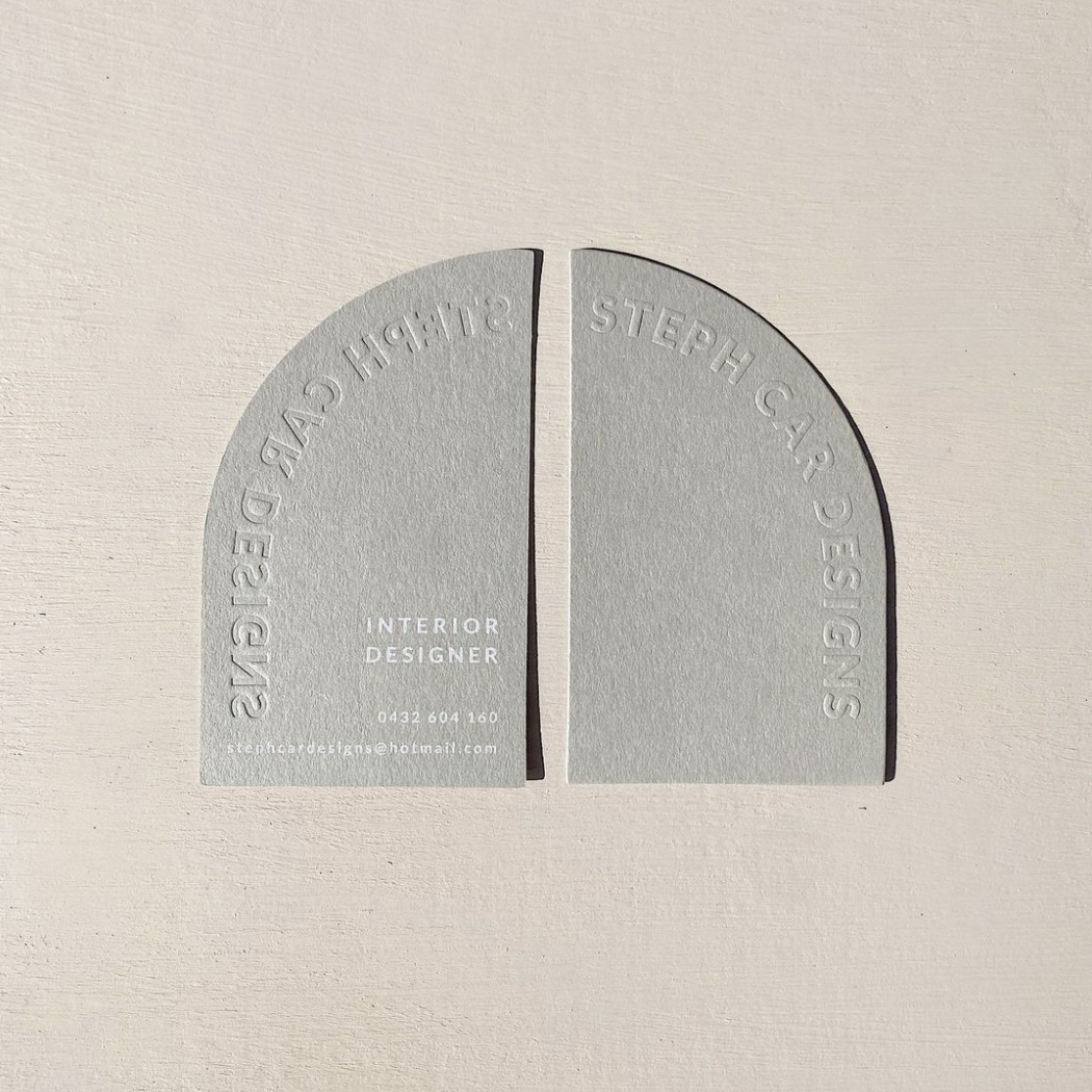 Most Beautiful Blind Embossed Business Cards