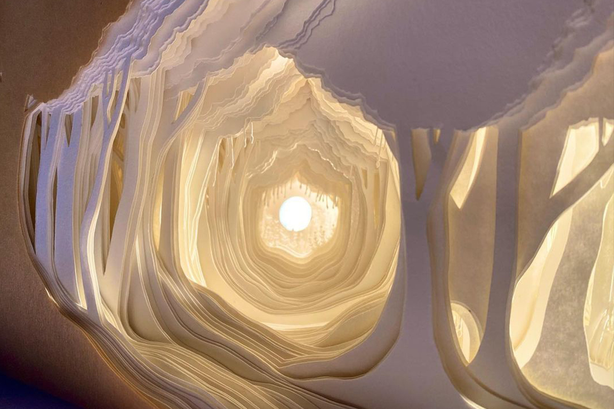 Richard Sweeney's Pleated Paper Sculptures Examine The Fluidity Of