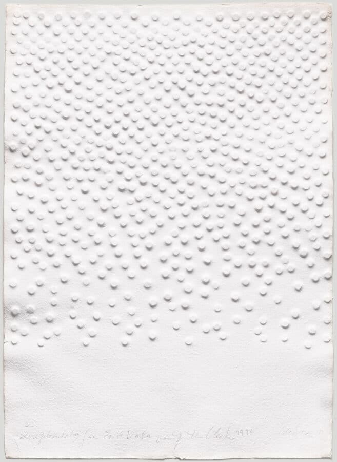 Günther Uecker: Untitled, 1989 69 × 50 cm, embossed print (ALBERTINA, Vienna / Image Rights, Vienna 2025) 